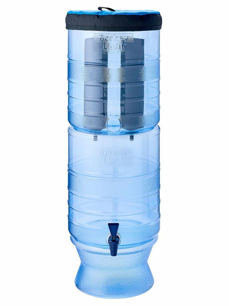 Berkey light water filter with elements and tap