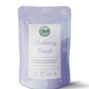 Biologisch fruitpoeder Blueberry Boost verpakking achterkant