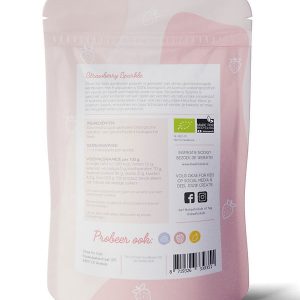 Biologisch fruitpoeder Strawberry Sparkle verpakking achterkant