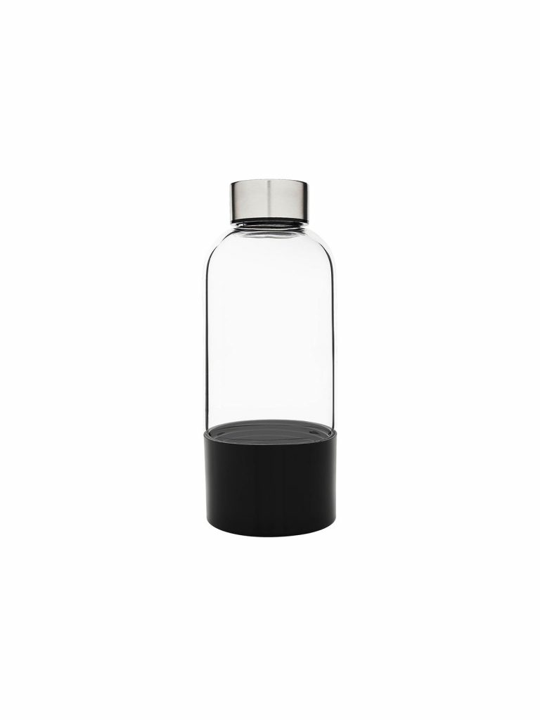 Bo-Bottle Trinkflasche mit Fruchtbecher schwarz