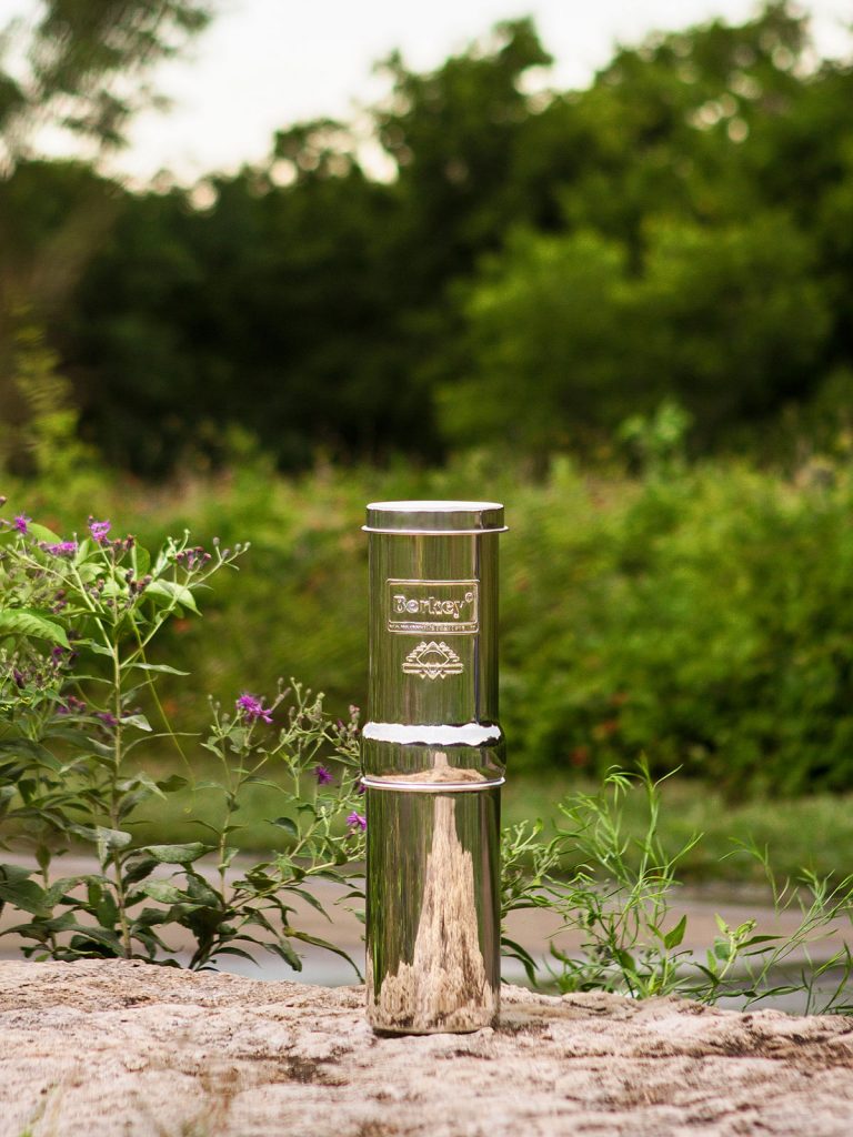 Go Berkey water filter kit in nature