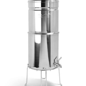 ProOne water filter, stainless steel, tap, stand, lid with knob