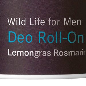 Deodorant Roller Wild Life for Men (zonder aluminium) Lemongras Rosmarin ingezoomd