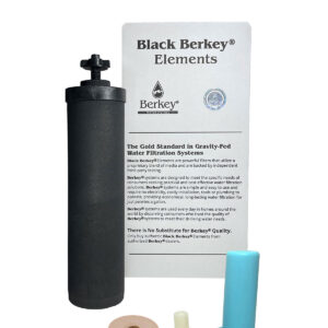 Black Berkey filter element with priming accessories