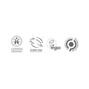 logos Cosmos Organic, Cruelty Free International, Vegan, Climate Neutral